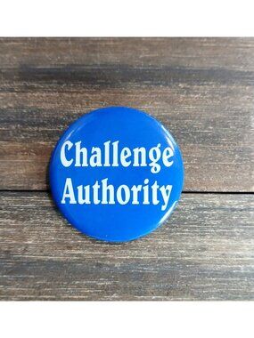 Challenge Authority Pin Badge Blue White Progressive Donnelly Colt Bag Gear